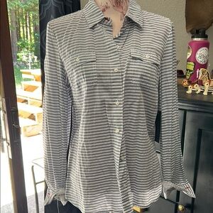 Tommy Hilfiger Blue Striped Button Down Shirt
